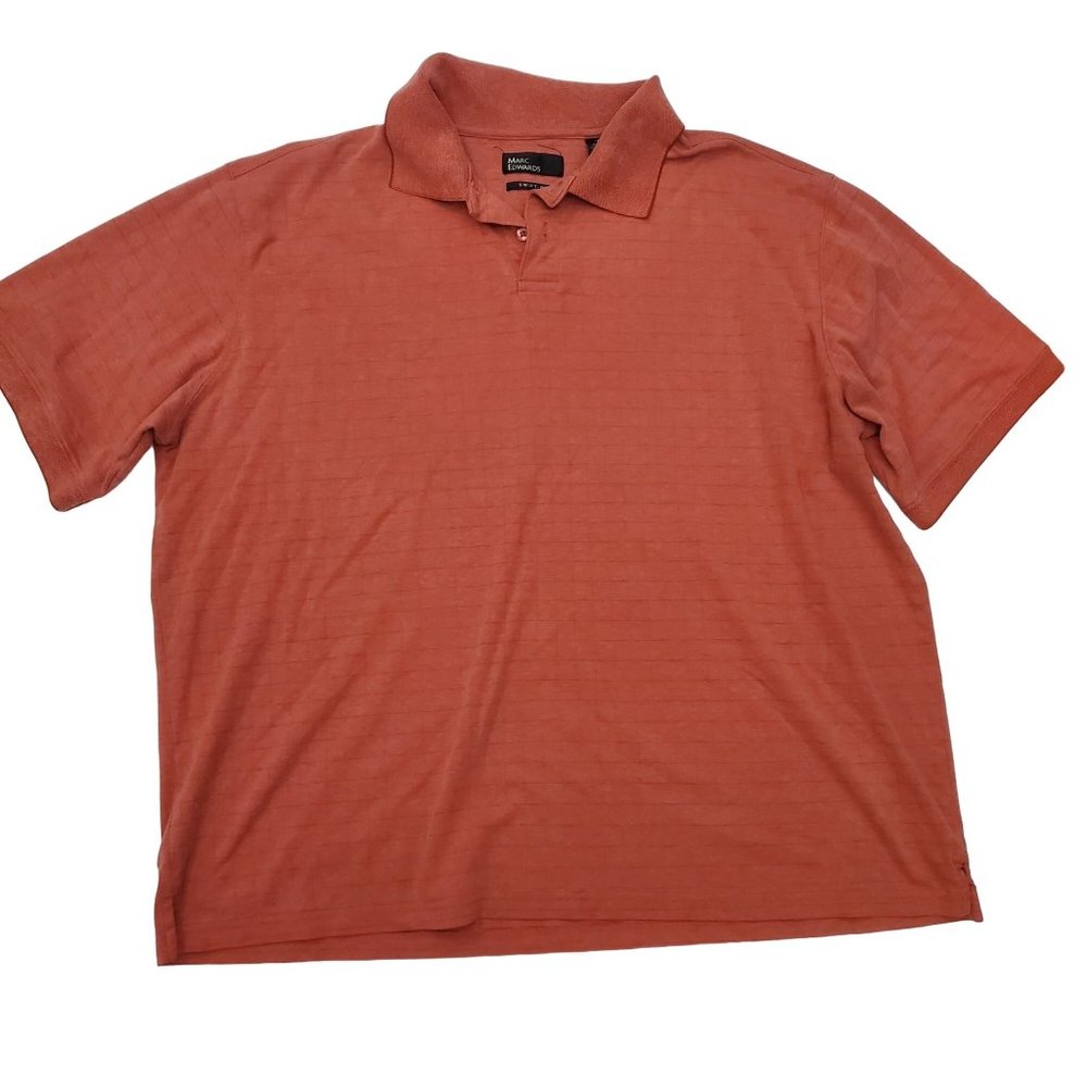 Marc Edwards Polo Pullover  XXL Orange  Solid Cotton/Polyester